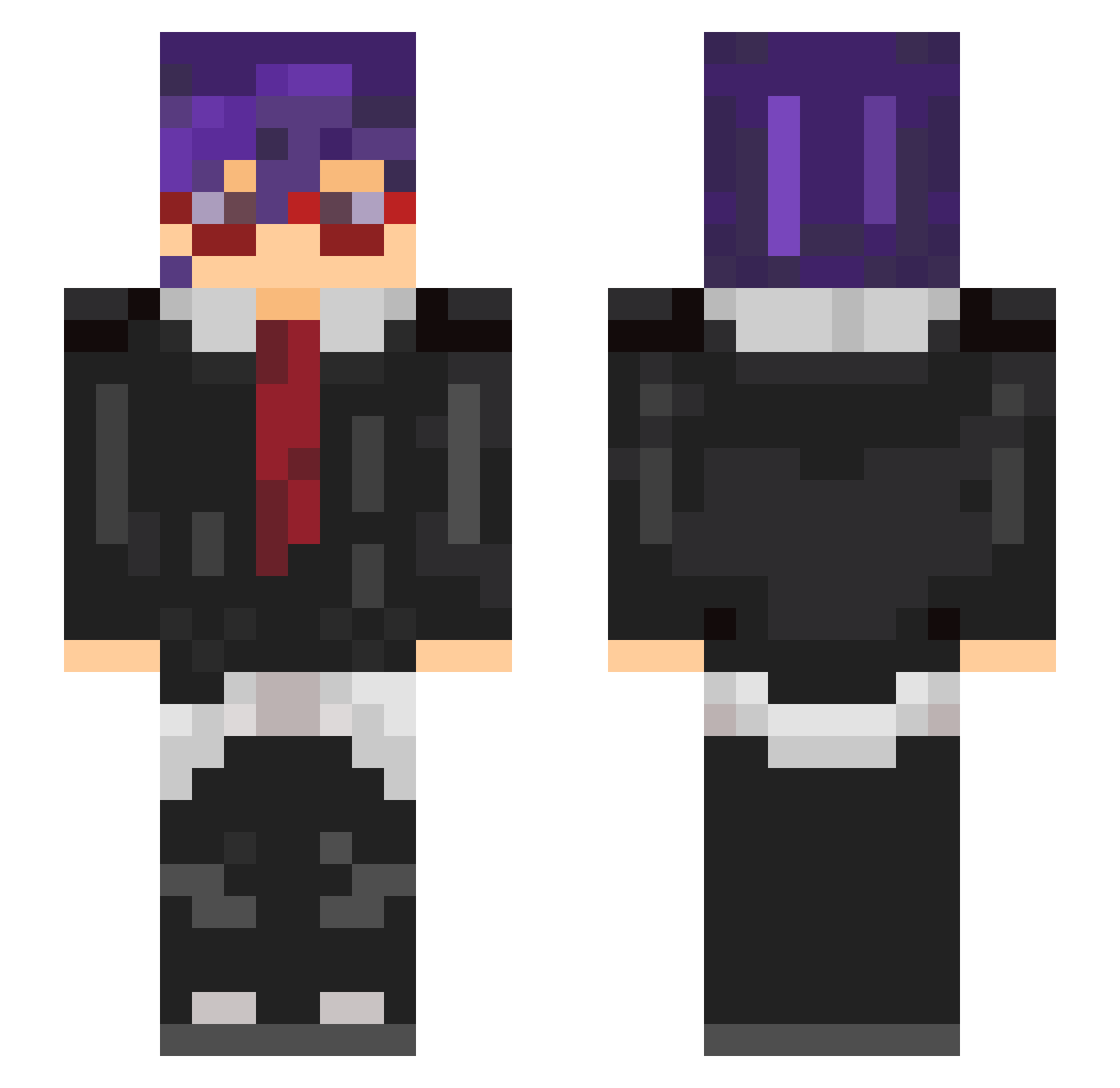 Pod0kon1k Minecraft skin, front and back view