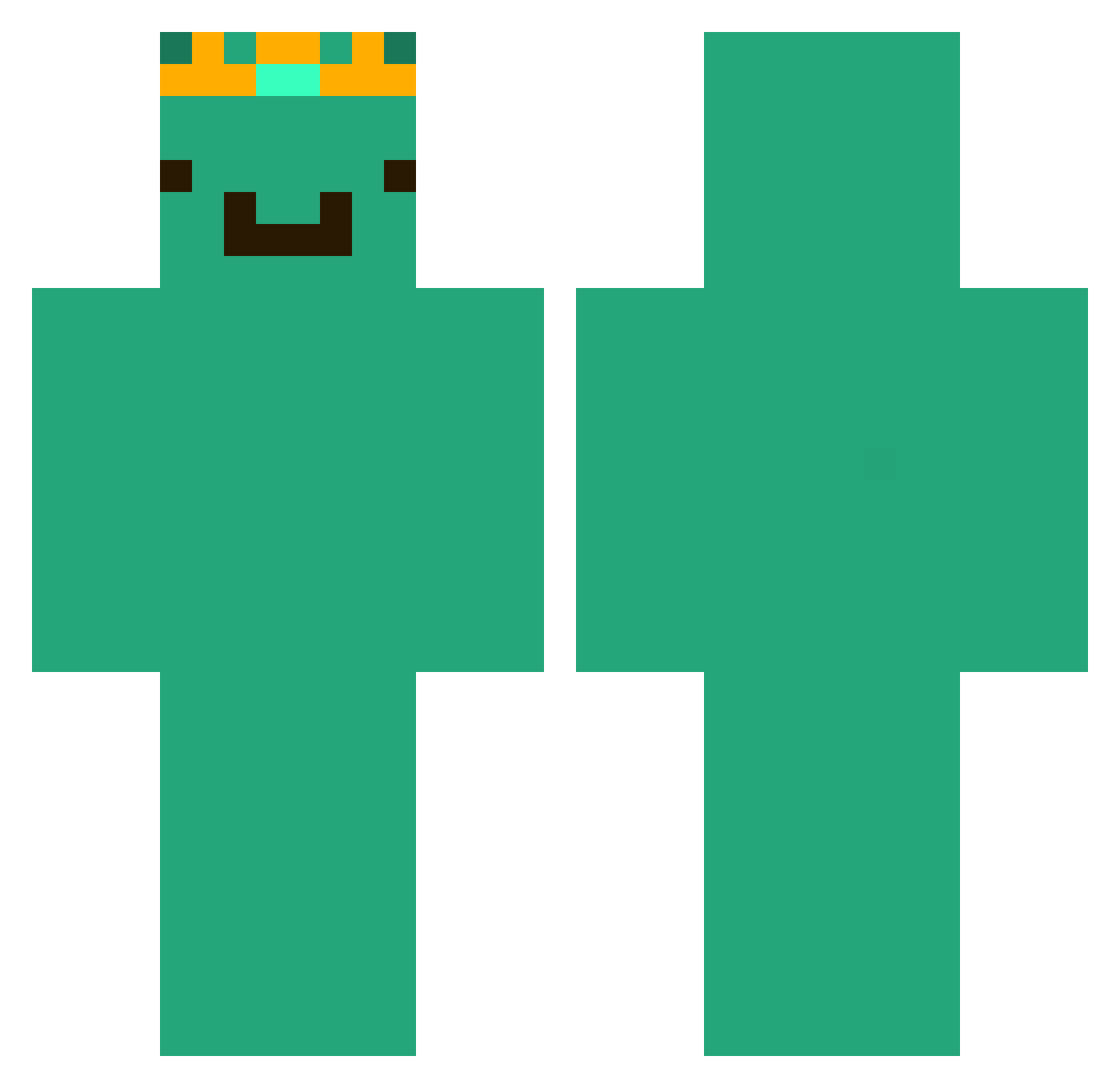 Alvynz Minecraft skin, front and back view