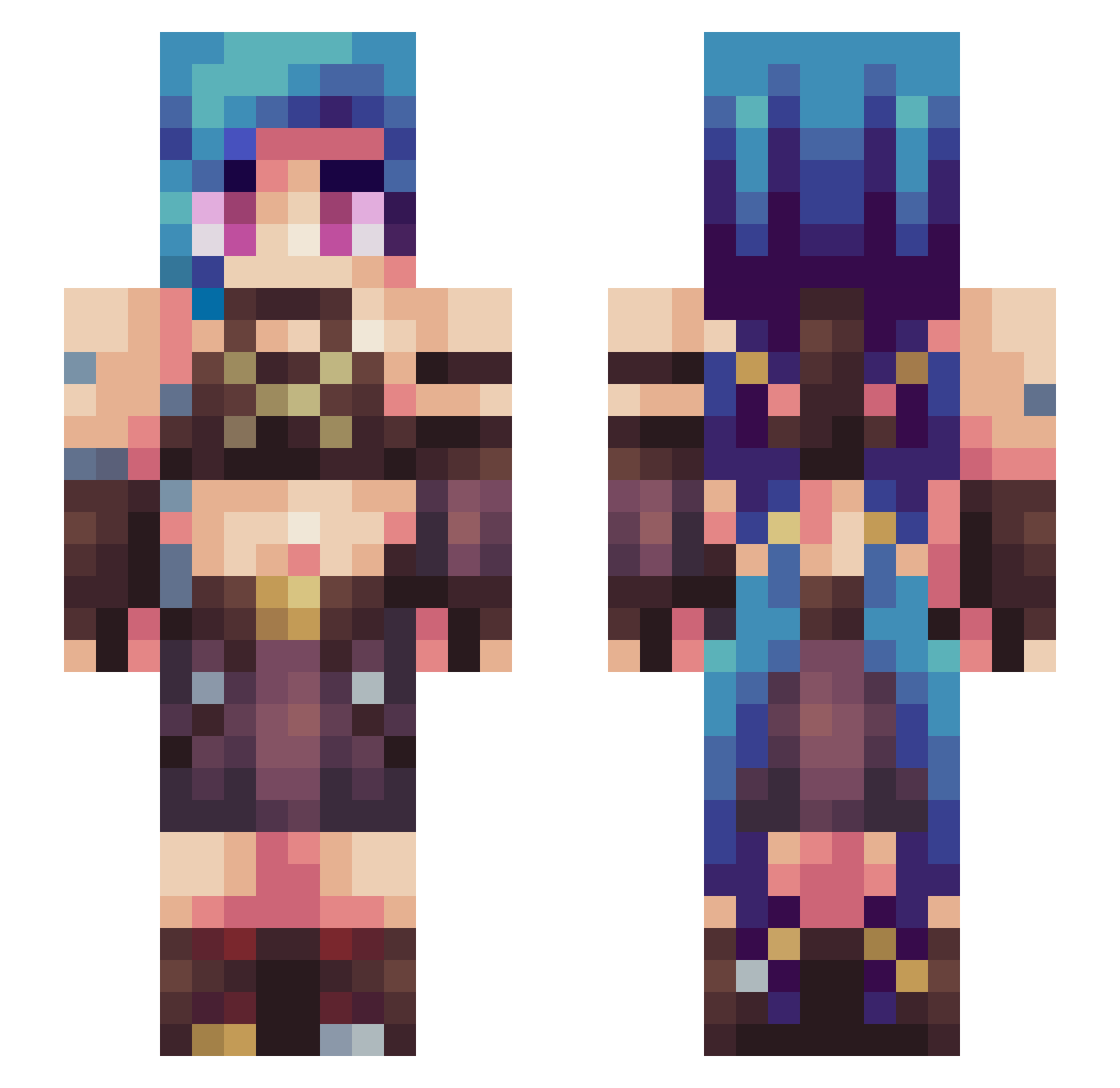 upcast7000 Minecraft skin, front and back view