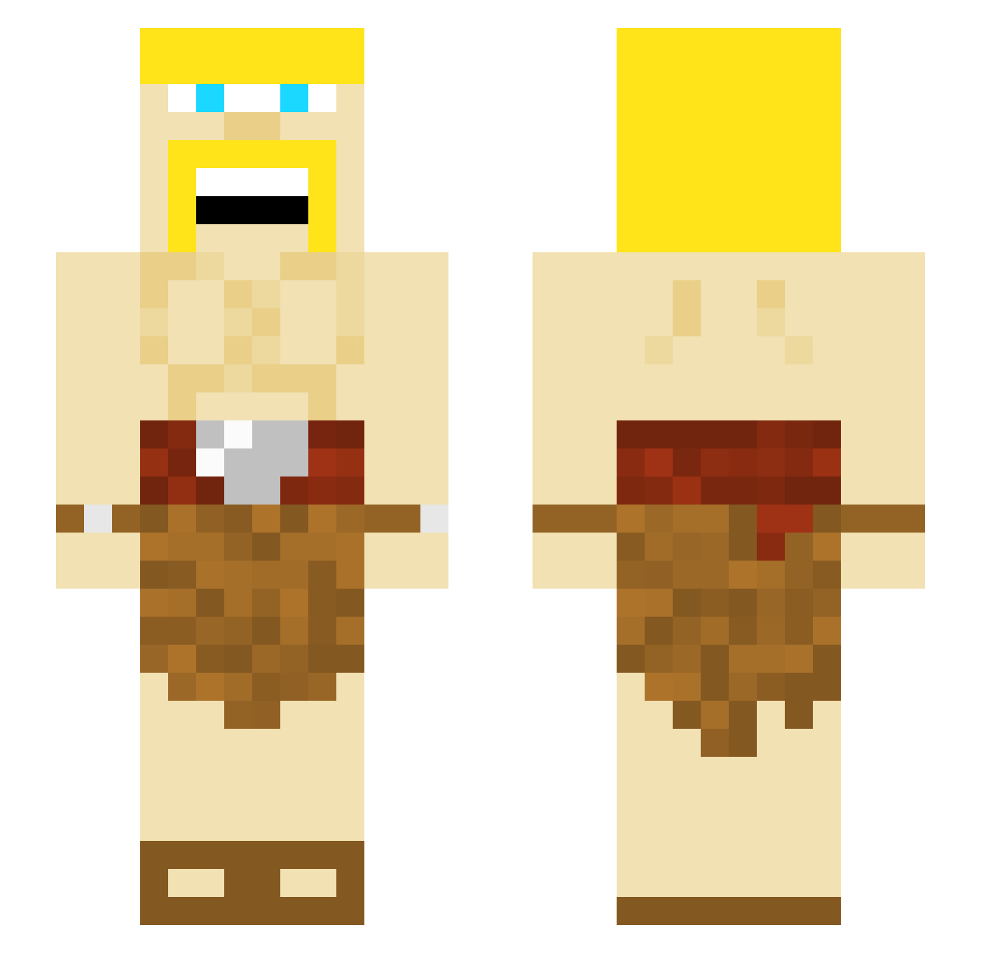 Luvtacobell Minecraft skin, front and back view