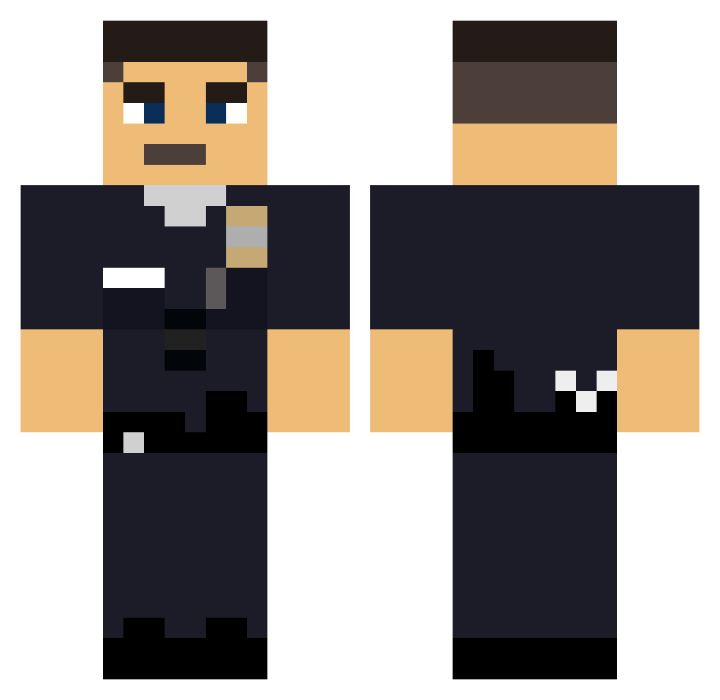 Swords4jsn Minecraft skin, front and back view