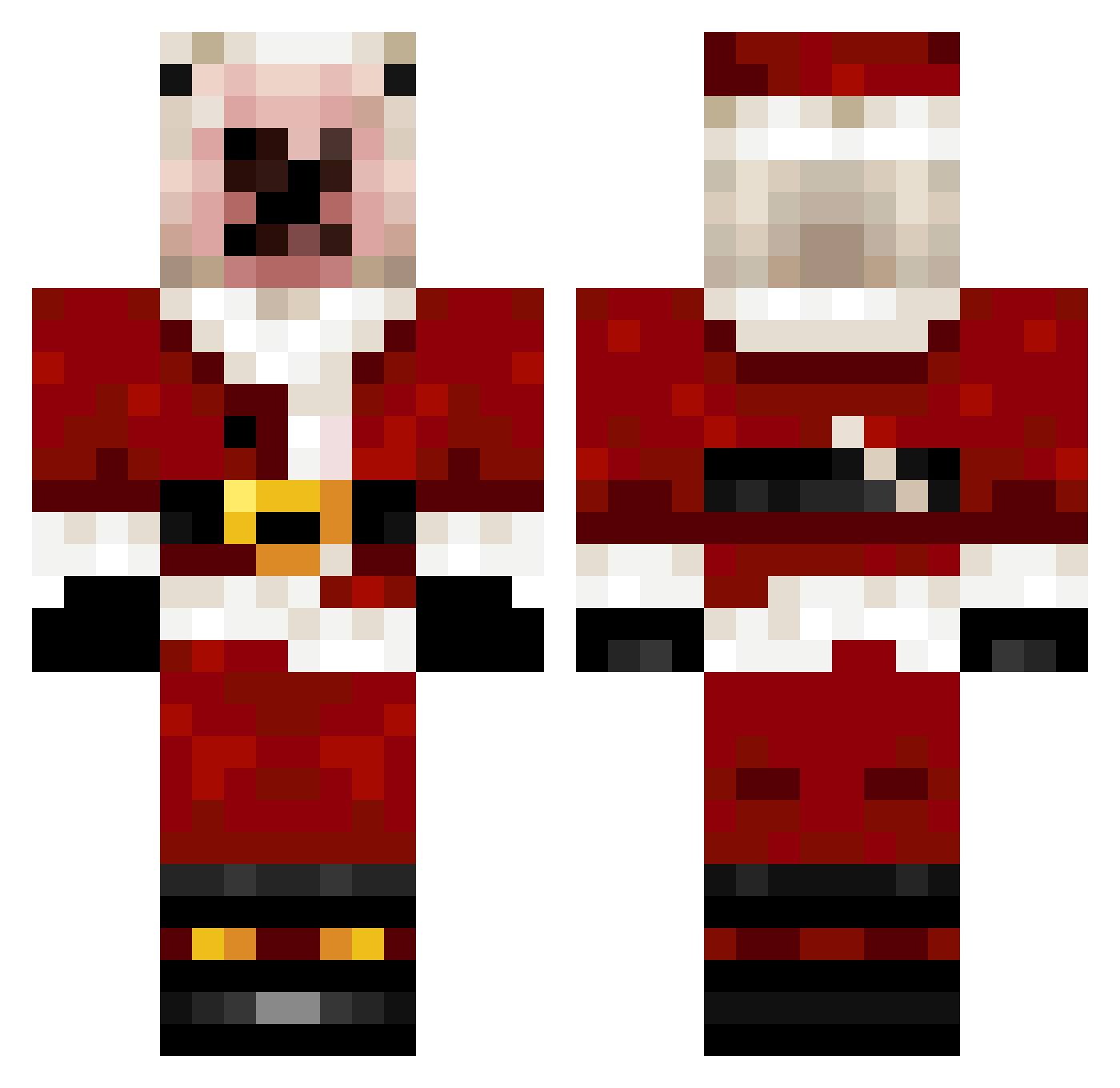 walterclause Minecraft skin, front and back view