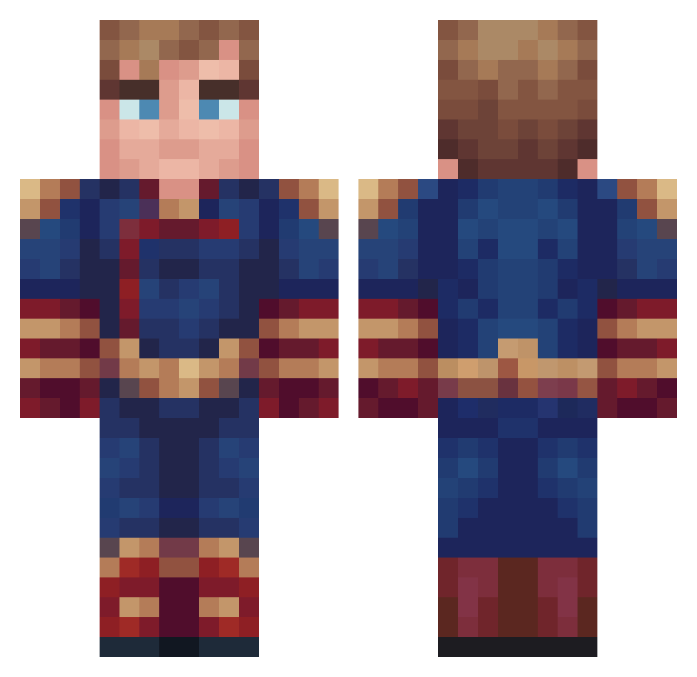 doctorforca Minecraft skin, front and back view