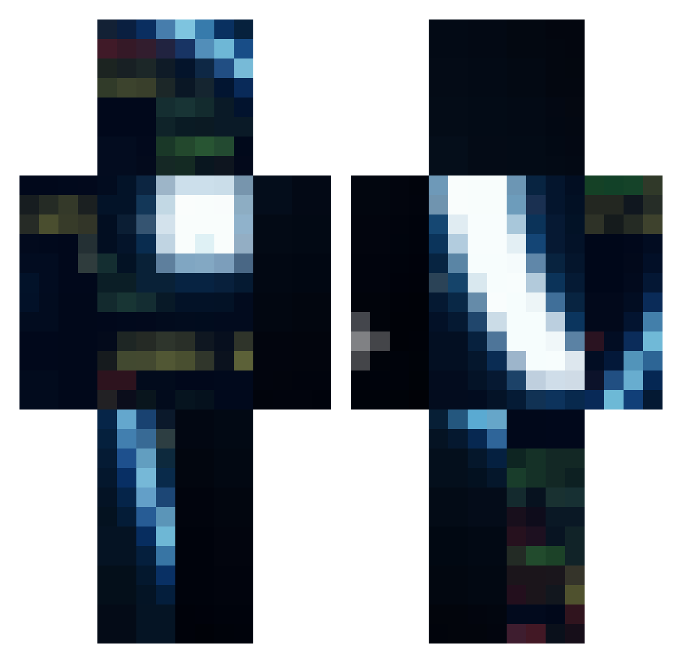 subscriber233 Minecraft skin, front and back view