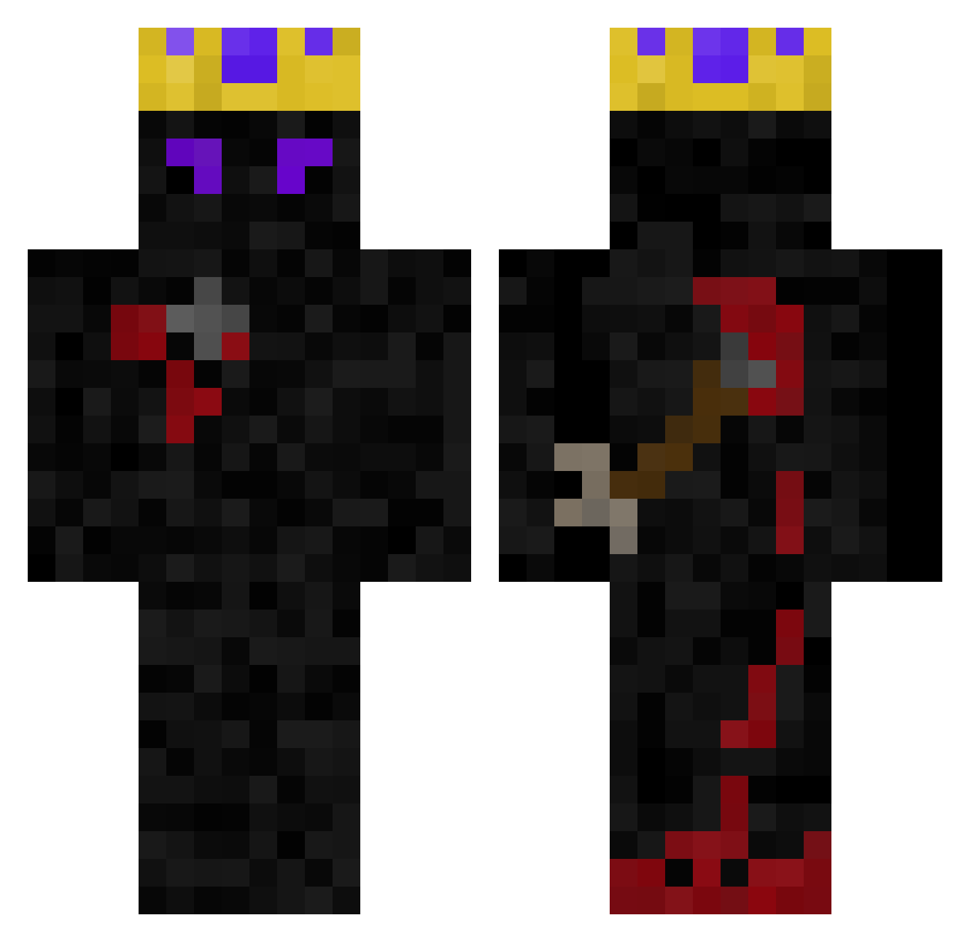 Tillybertus Minecraft skin, front and back view