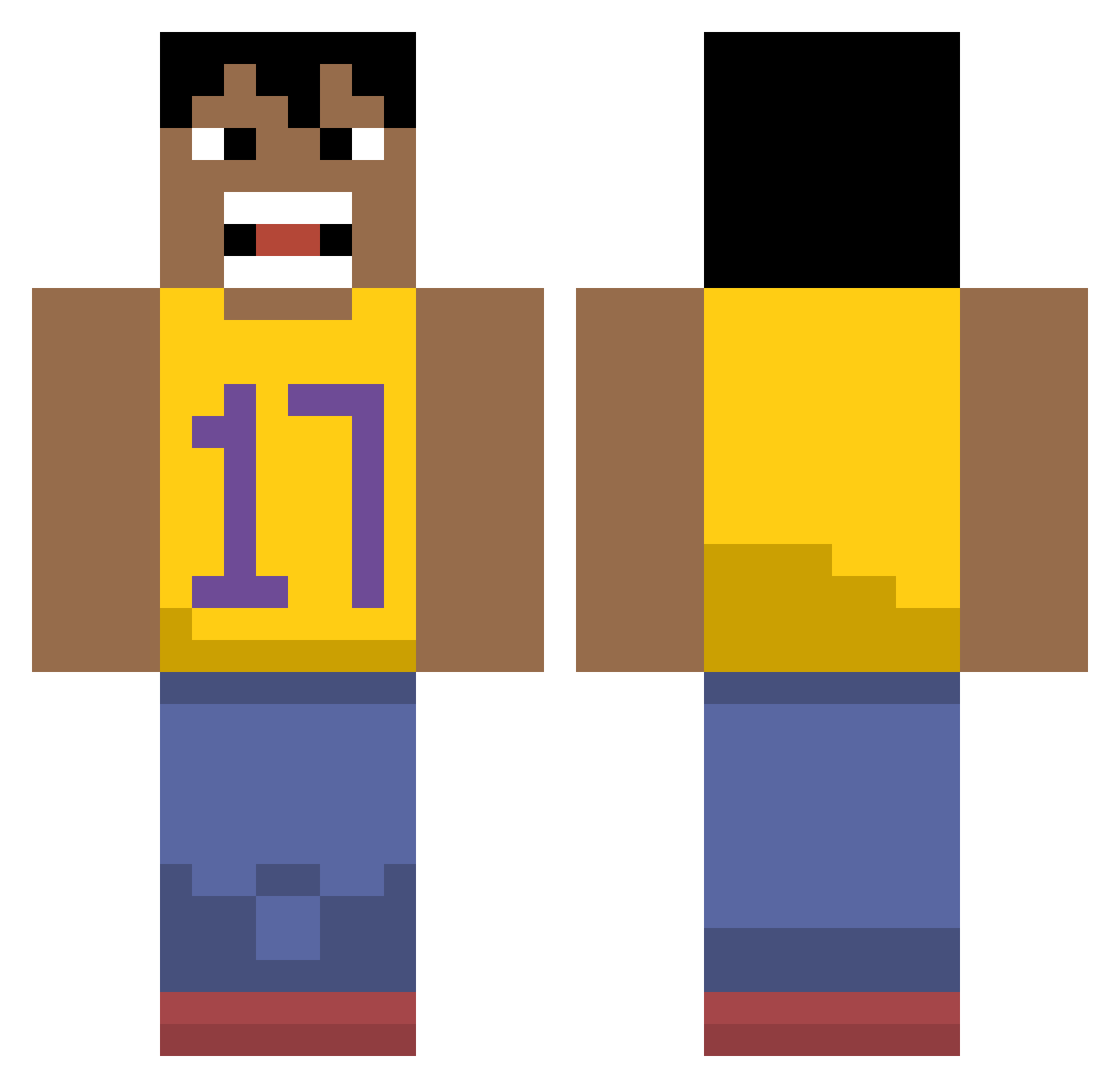 17Win Minecraft skin, front and back view