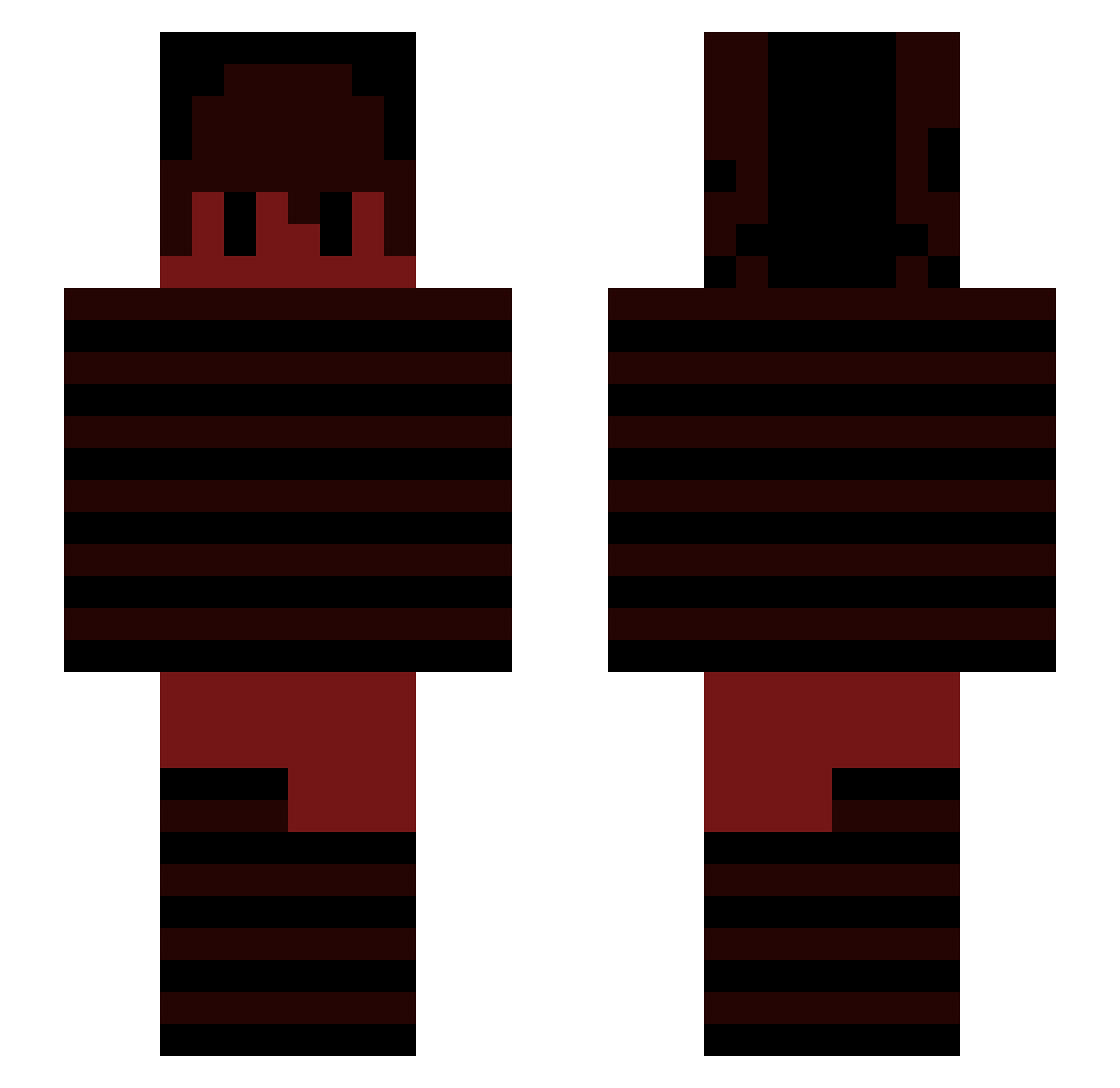 Serrefine Minecraft skin, front and back view