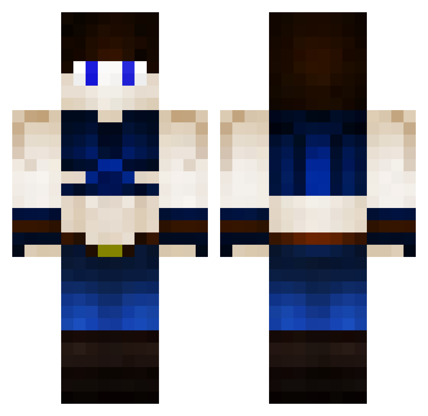 ReinhardtRocket Minecraft skin, front and back view