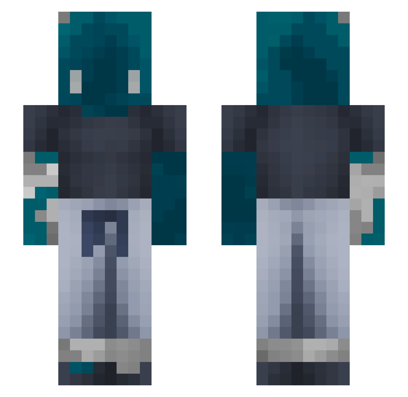 Rezyq Minecraft skin, front and back view