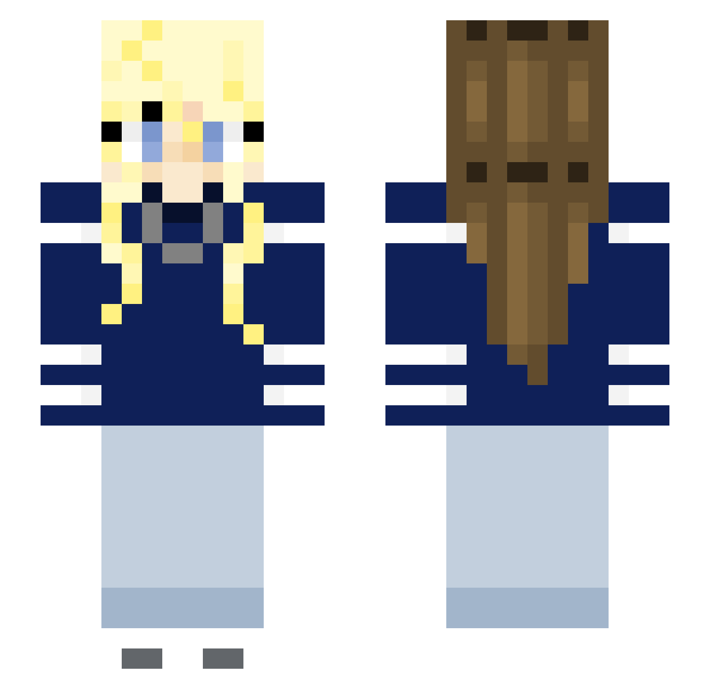 Riviren Minecraft skin, front and back view