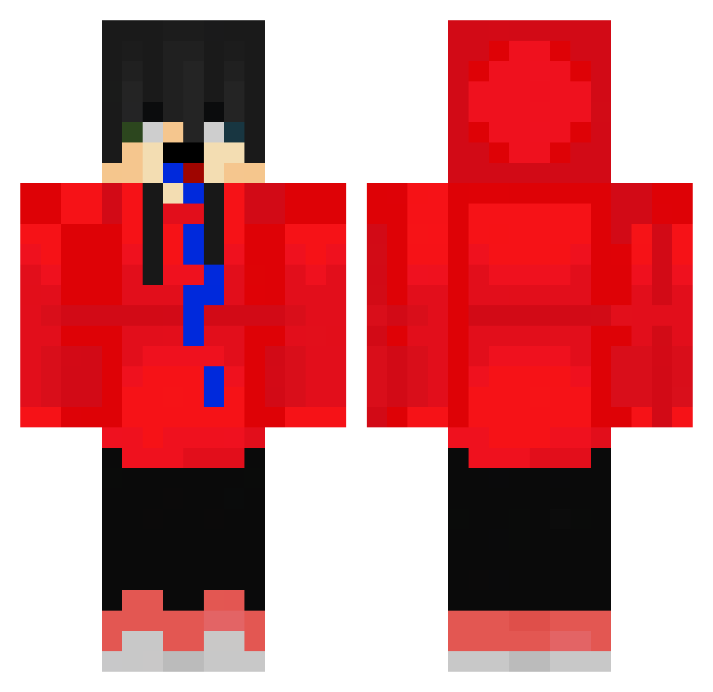 RealSmileyKing Minecraft skin, front and back view