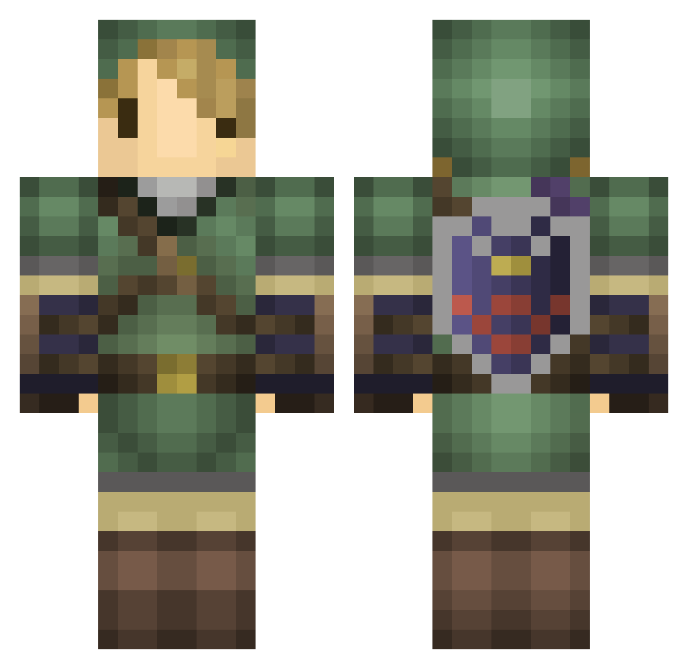 Shin_Ronin Minecraft skin, front and back view