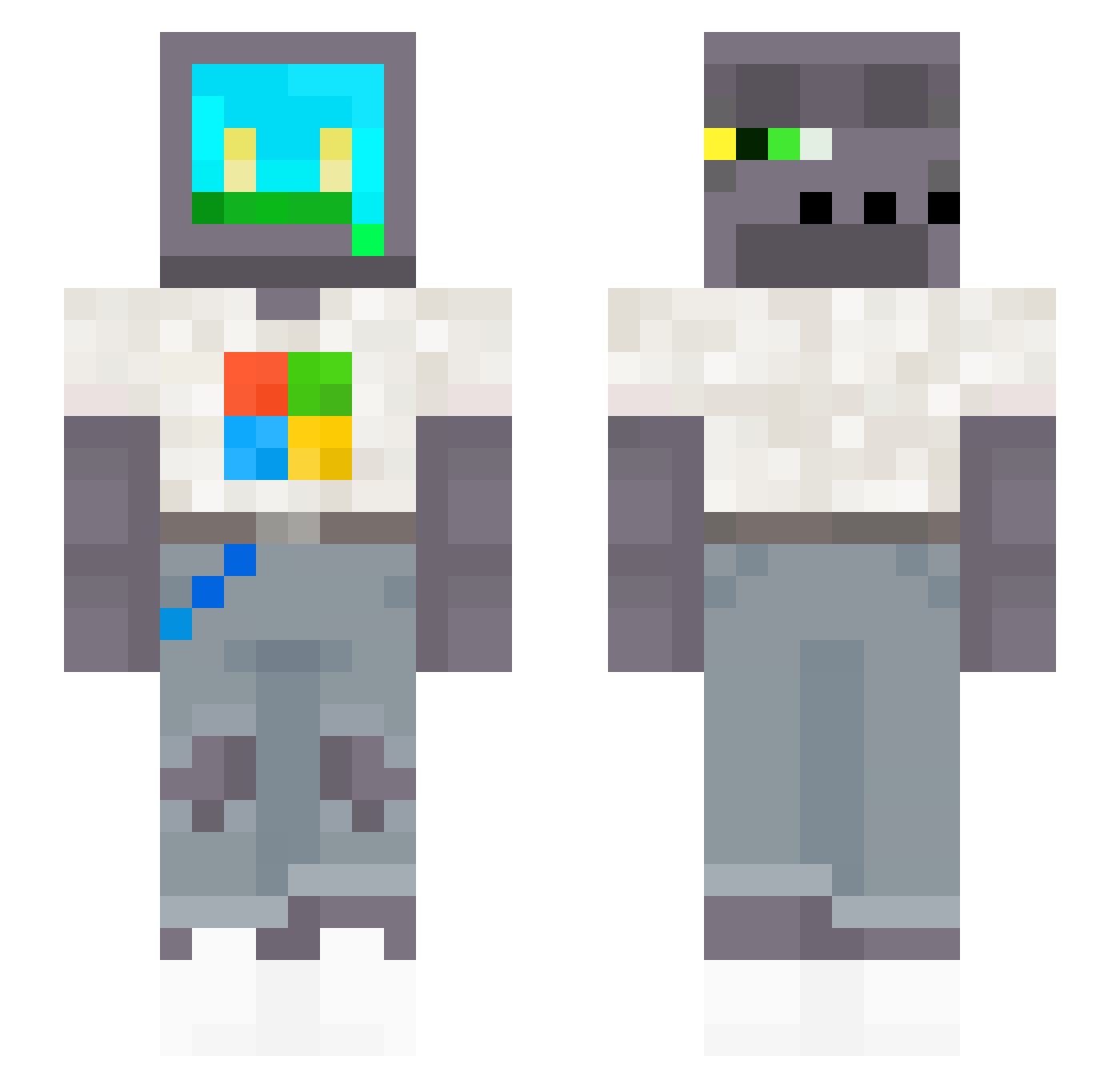 Delza_Melza Minecraft skin, front and back view