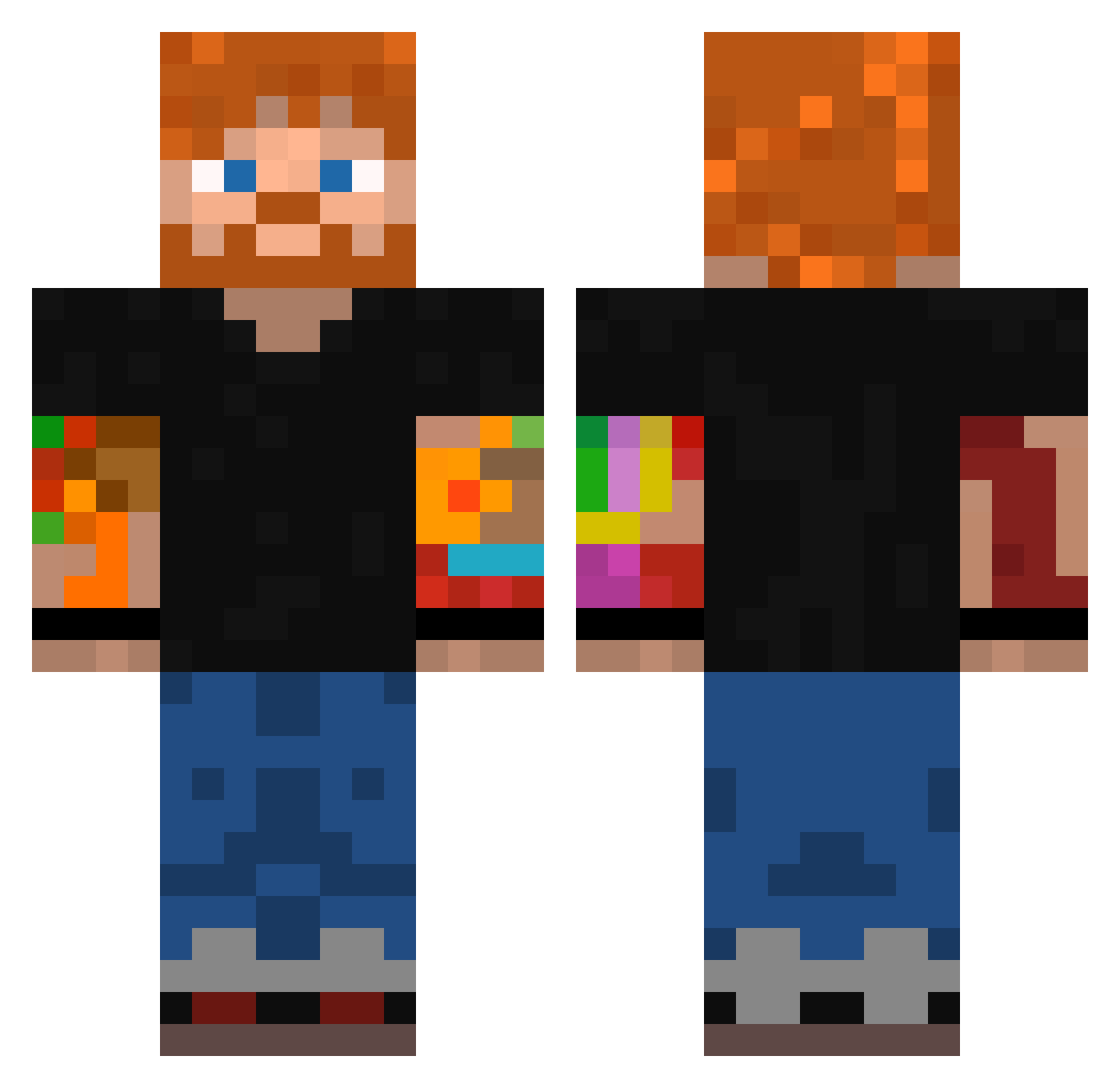 KhalDenny Minecraft skin, front and back view