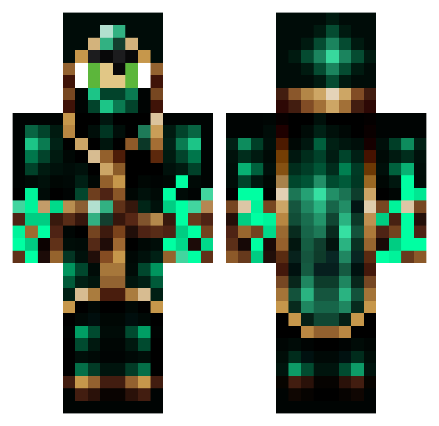 ArchonPK Minecraft skin, front and back view