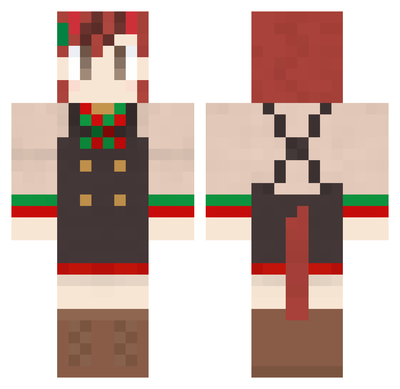 m_kisso Minecraft skin, front and back view