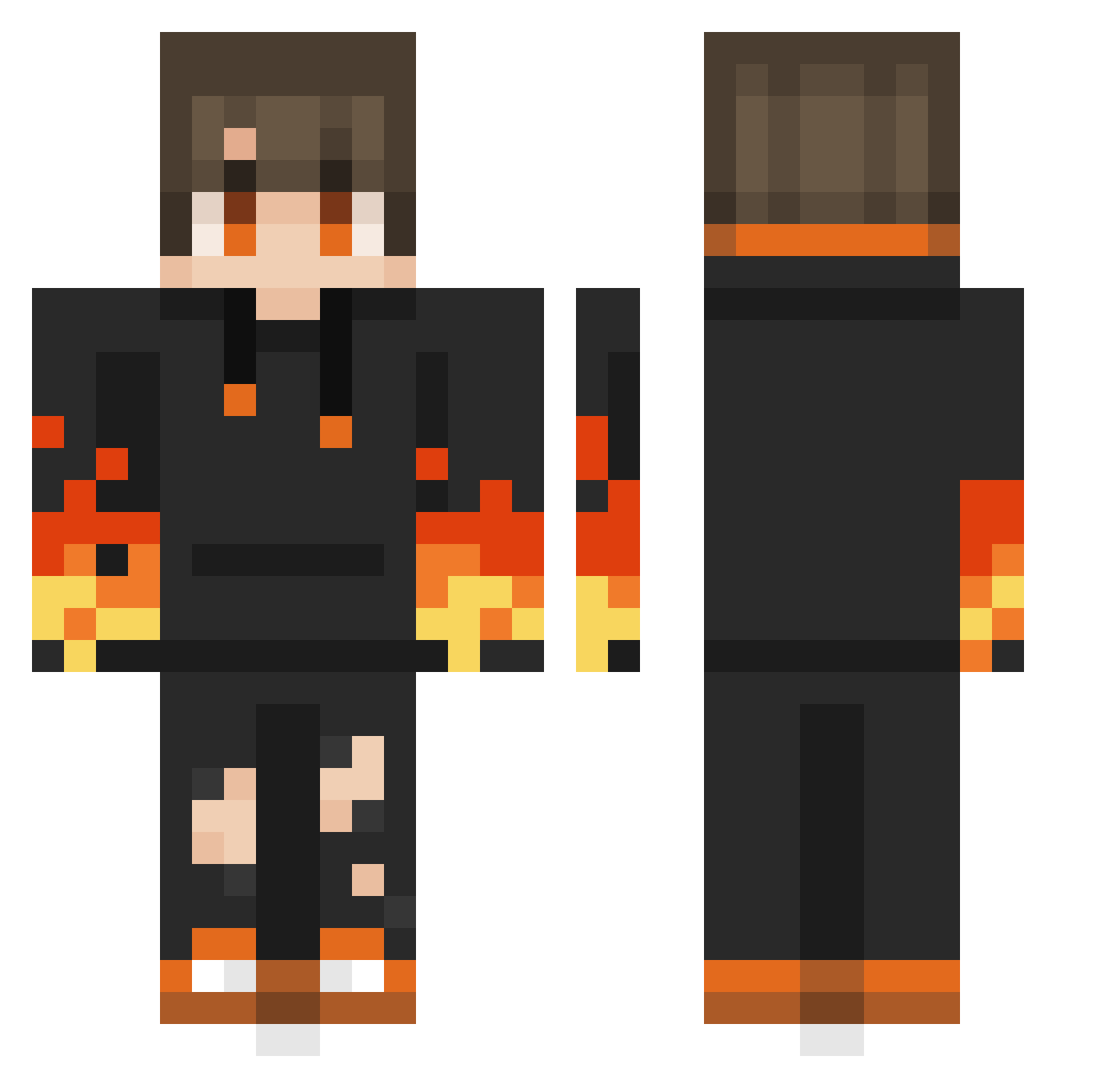 Pichulototee Minecraft skin, front and back view