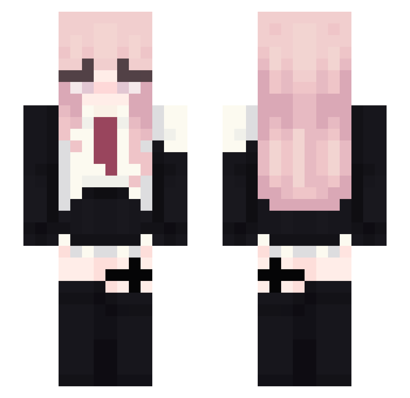 wrathv Minecraft skin, front and back view