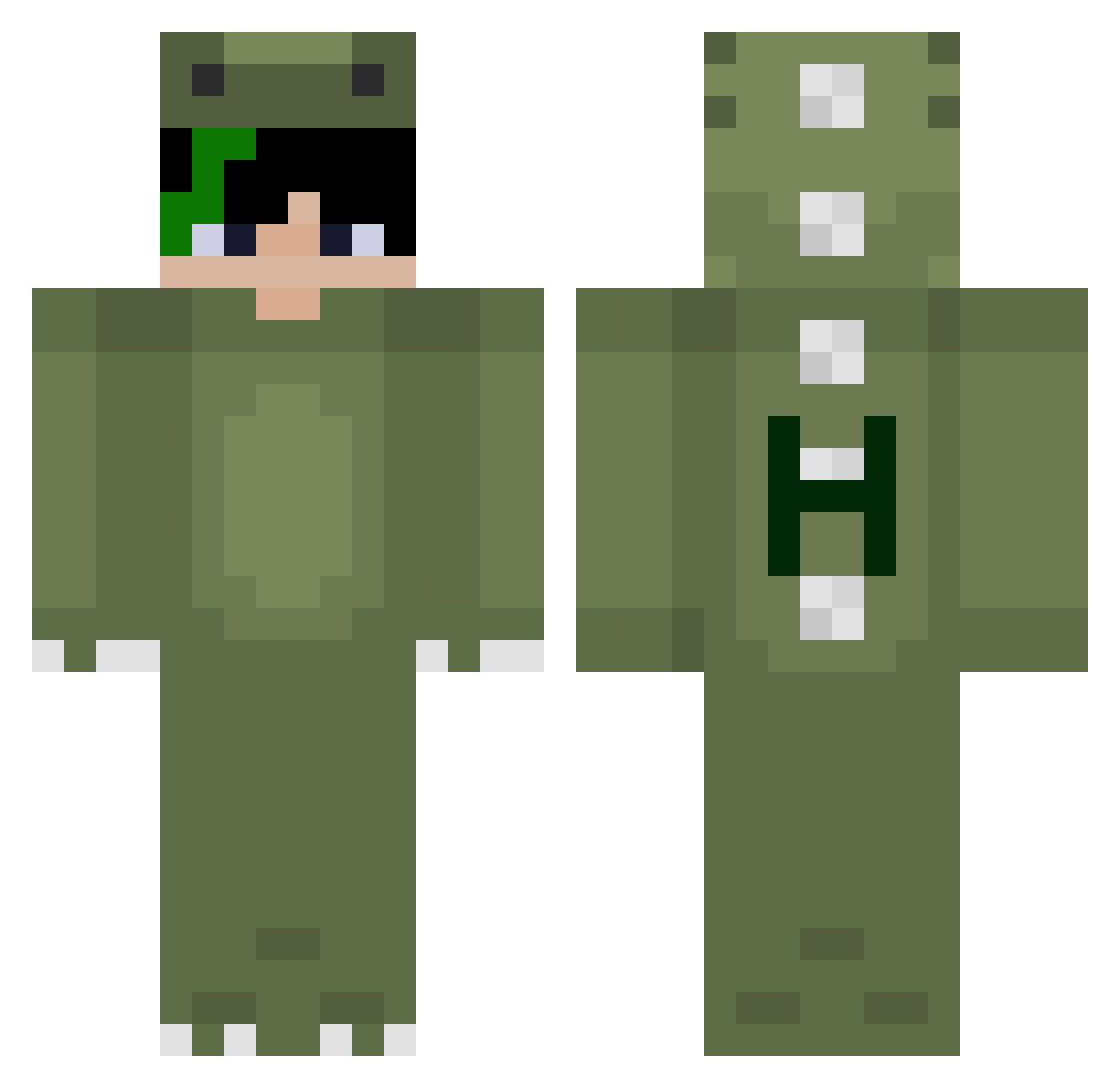 preoneanddone Minecraft skin, front and back view
