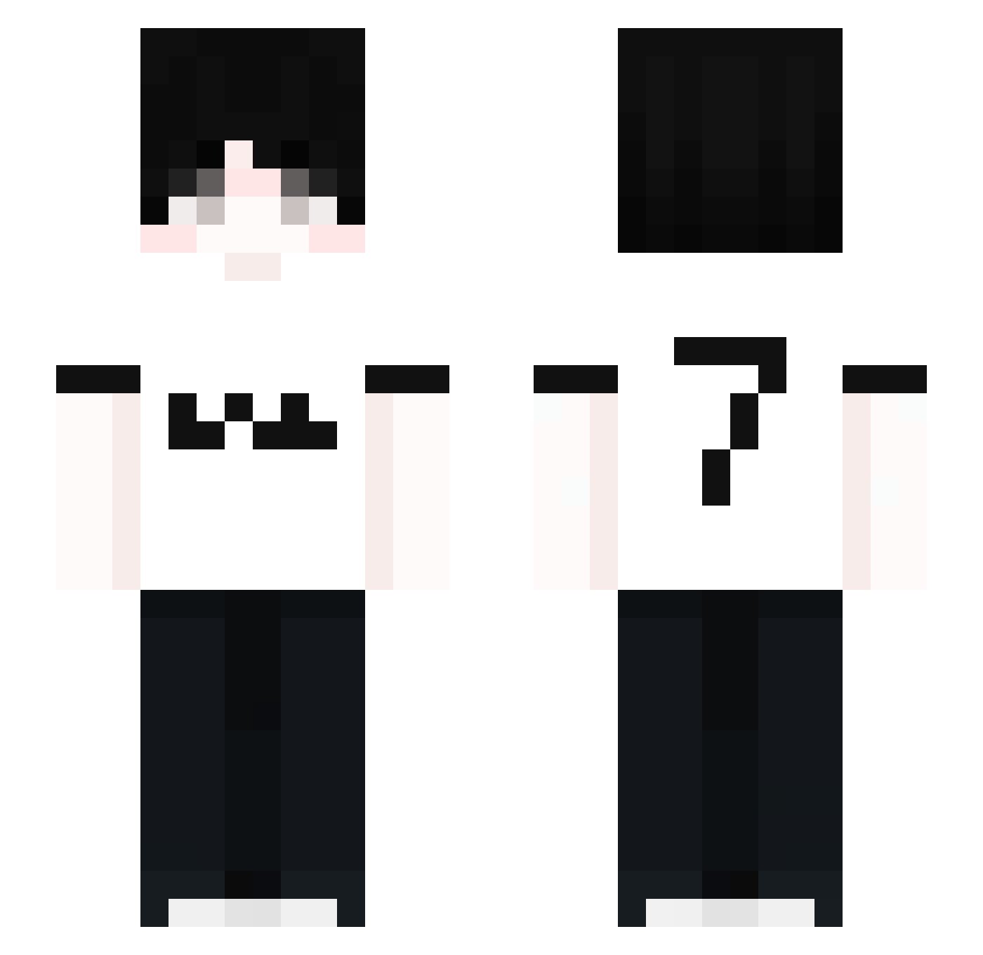 Flow_KR Minecraft skin, front and back view