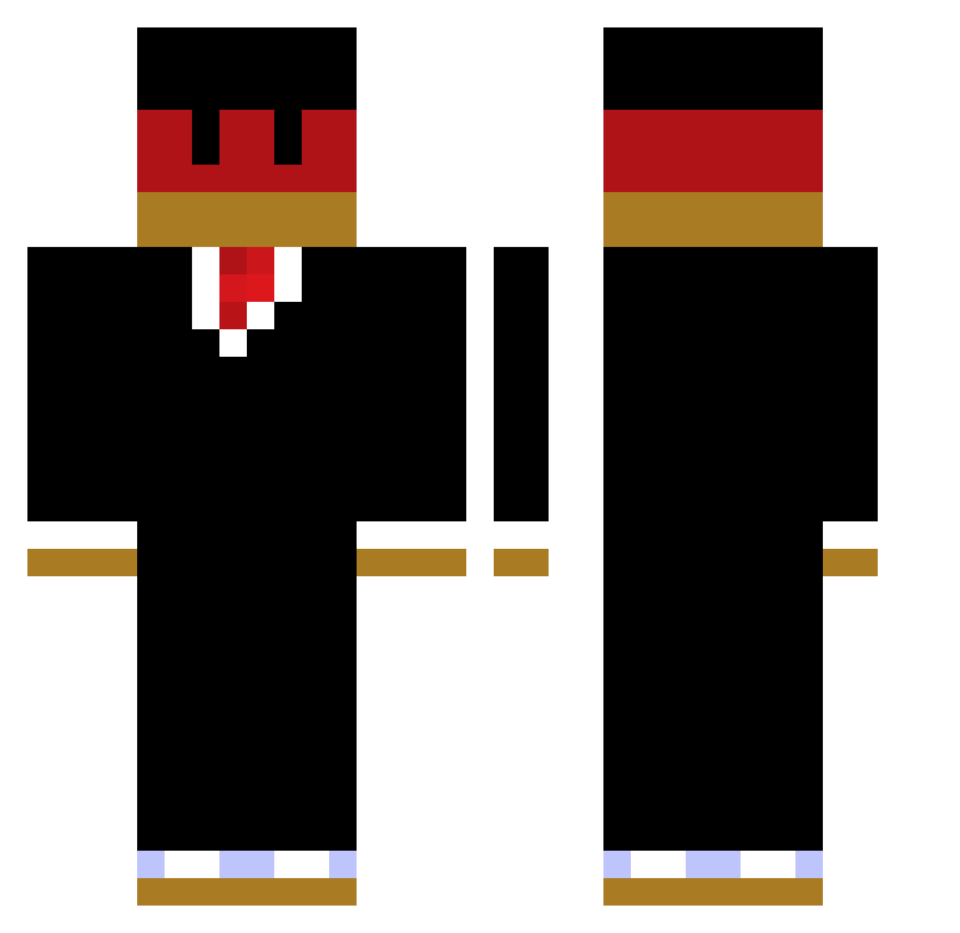 liodra Minecraft skin, front and back view