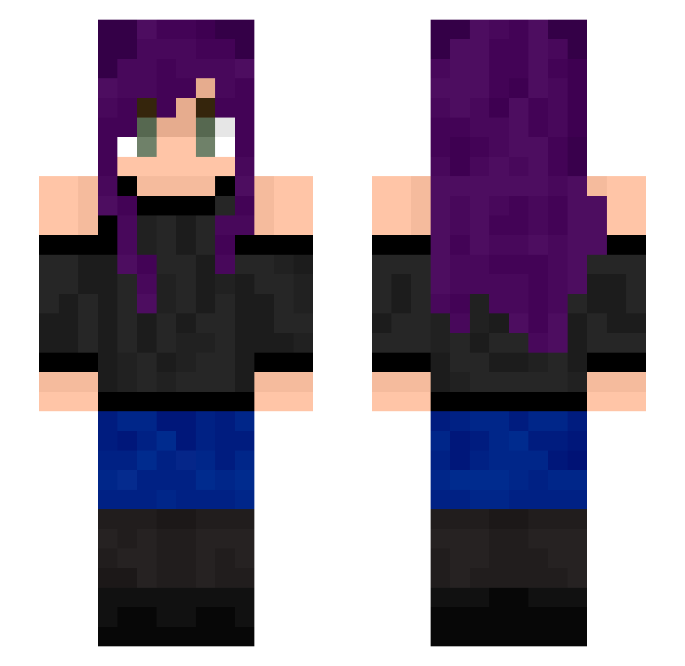 Okeedoku Minecraft skin, front and back view