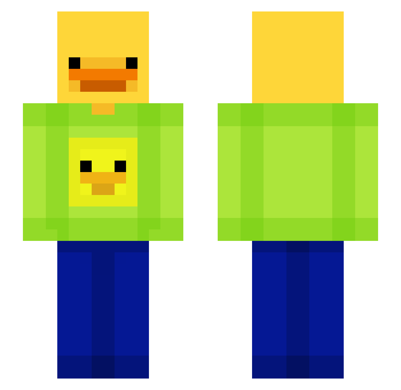 bash3po2 Minecraft skin, front and back view