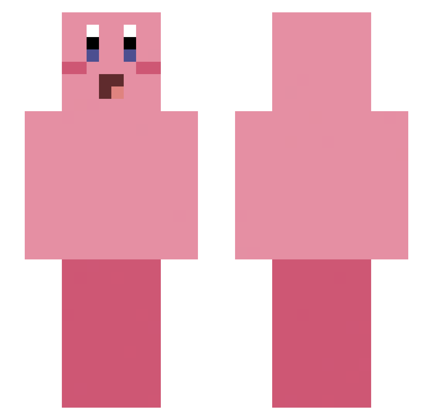 miphush Minecraft skin, front and back view