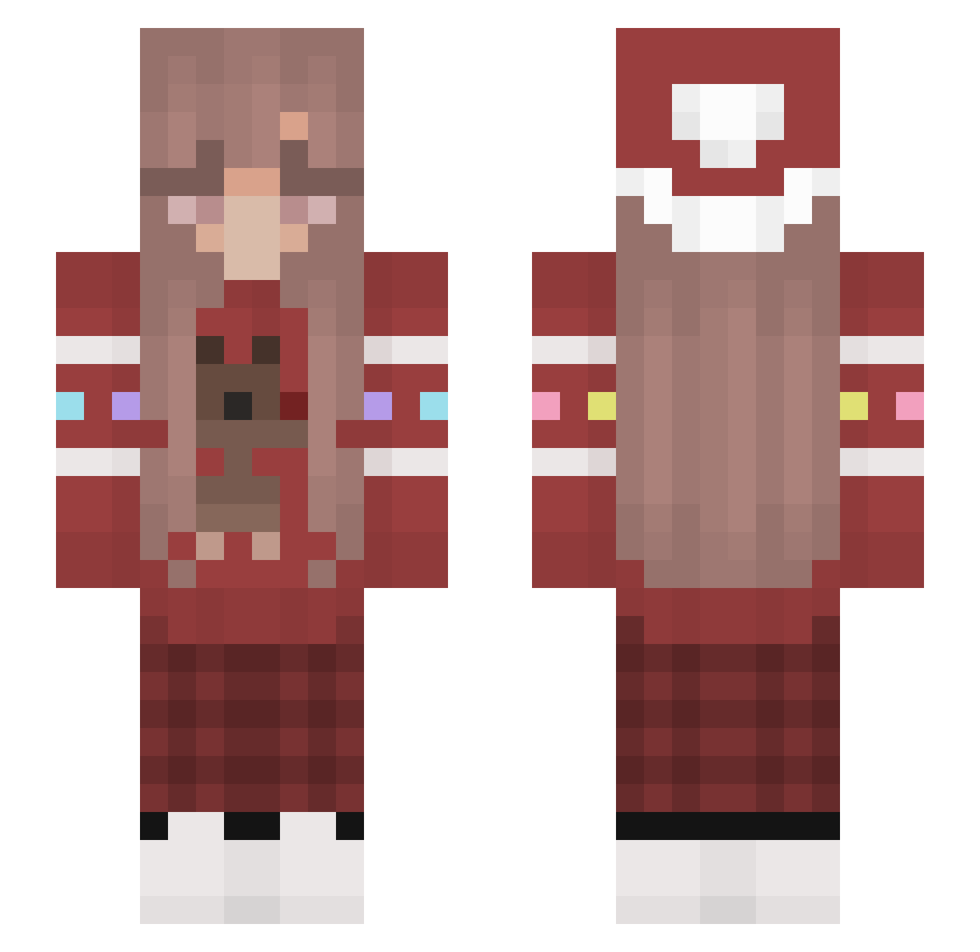 Grete Minecraft skin, front and back view