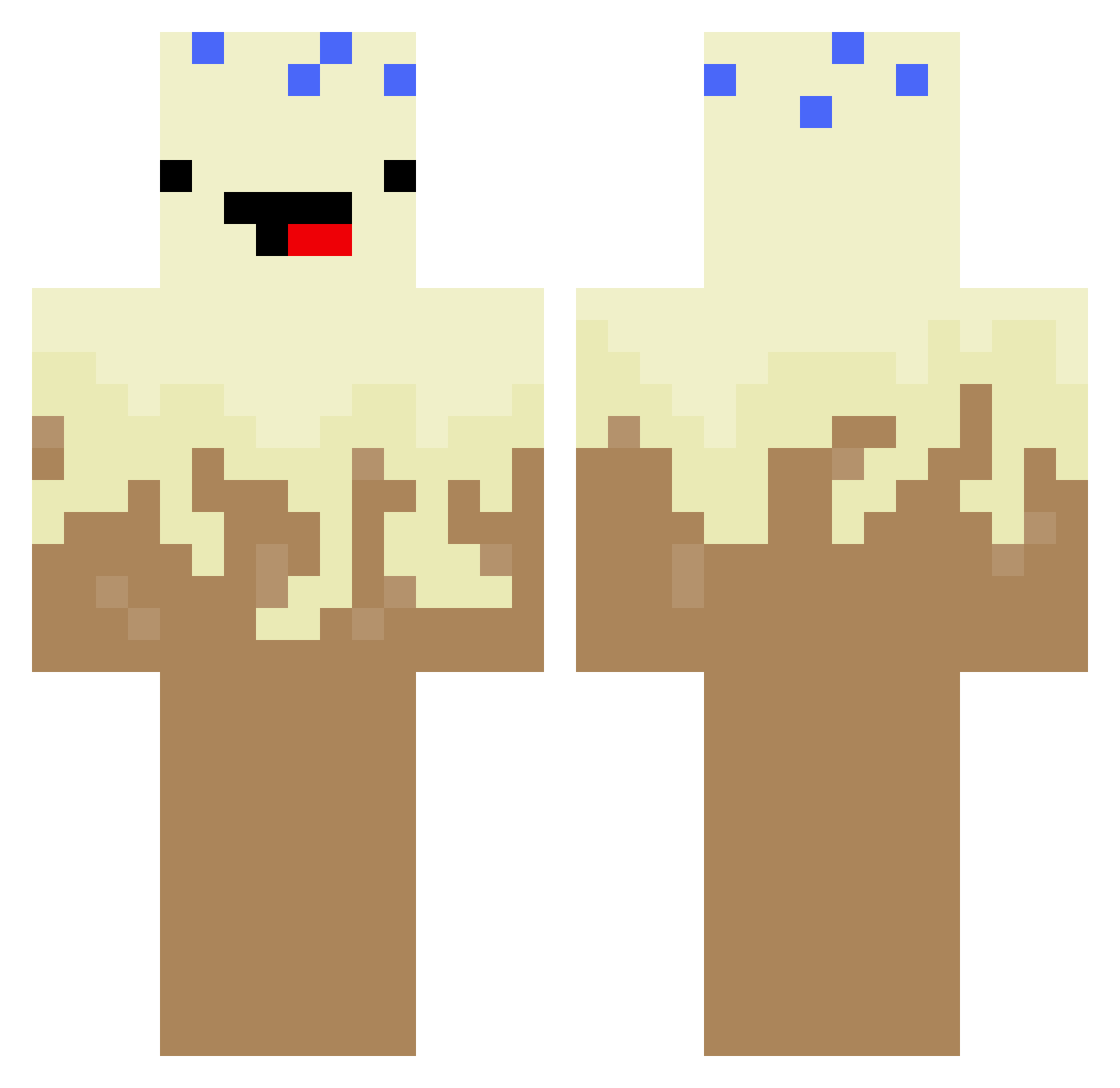 TMRlogic Minecraft skin, front and back view