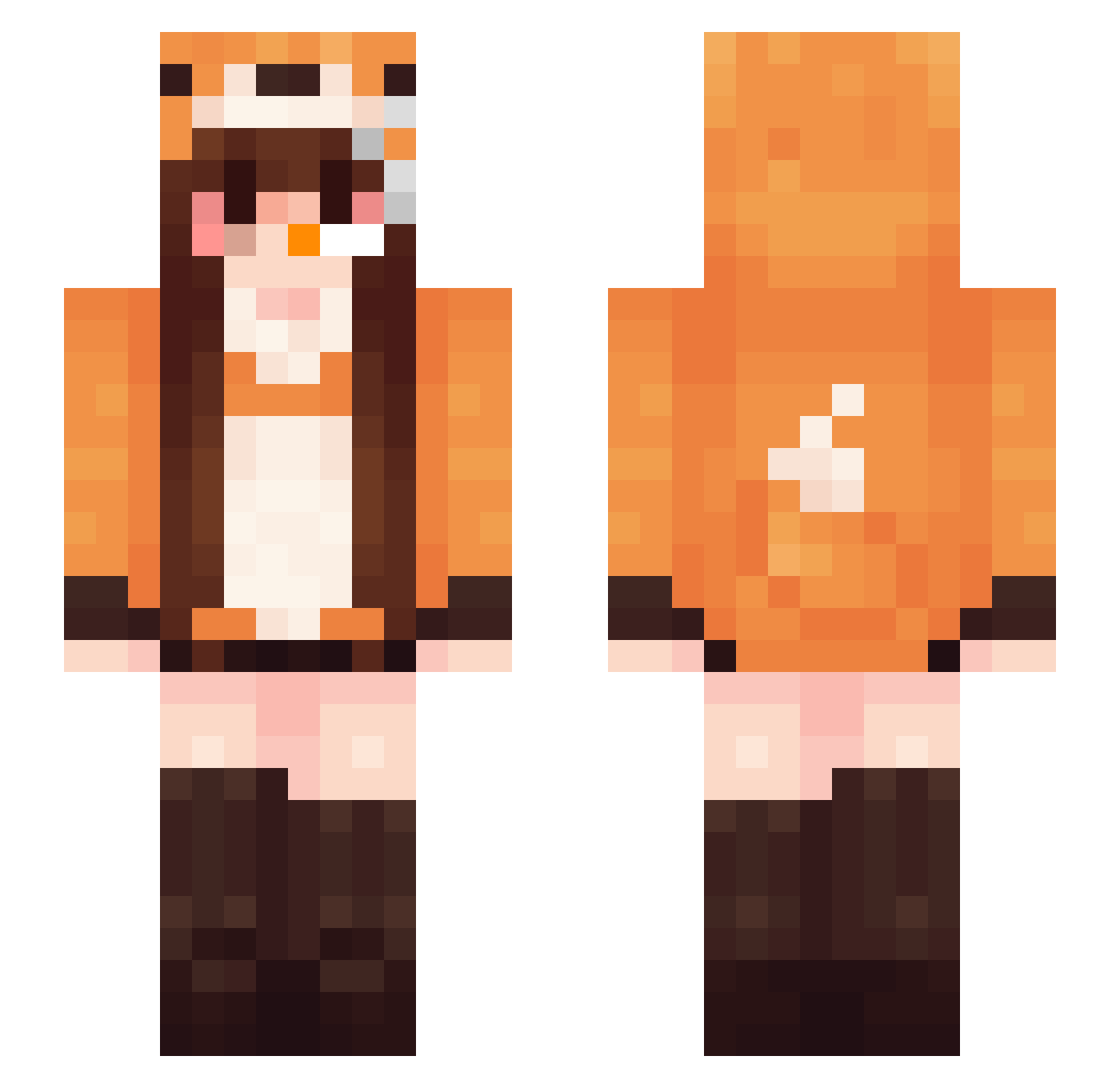 bulaura Minecraft skin, front and back view