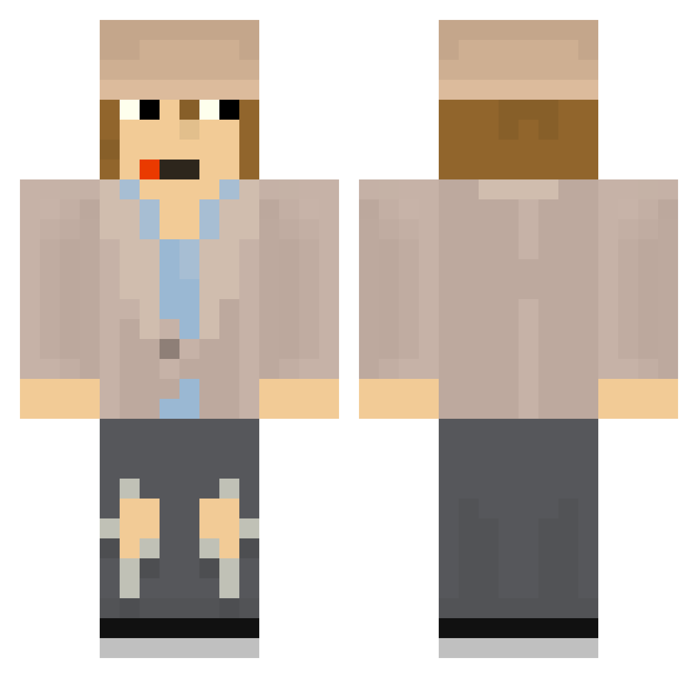 meegen Minecraft skin, front and back view