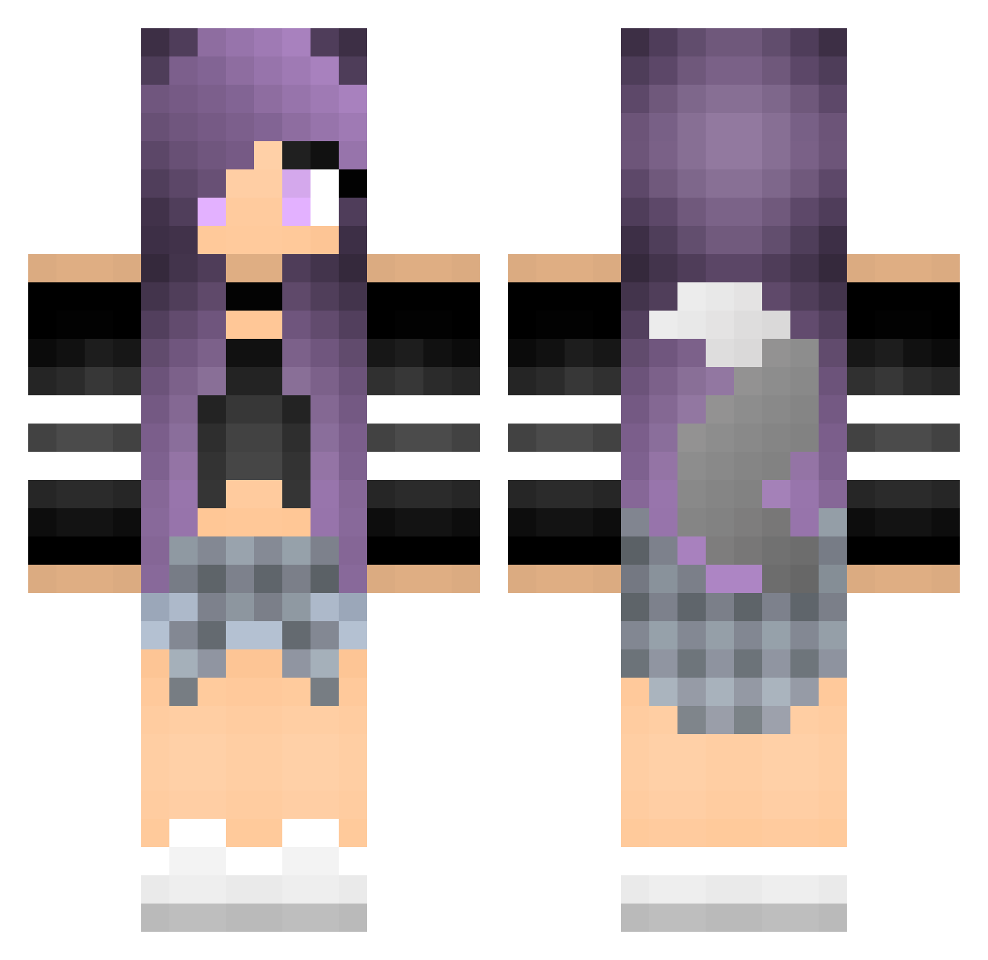 SH0K0 Minecraft skin, front and back view