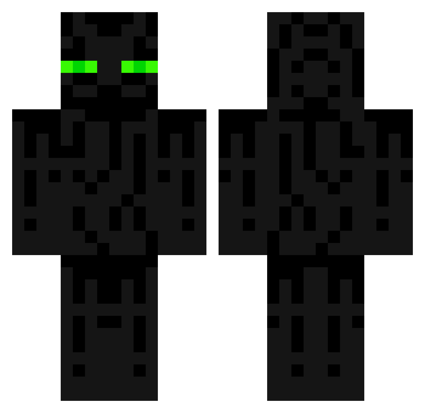 Tortillon Minecraft skin, front and back view