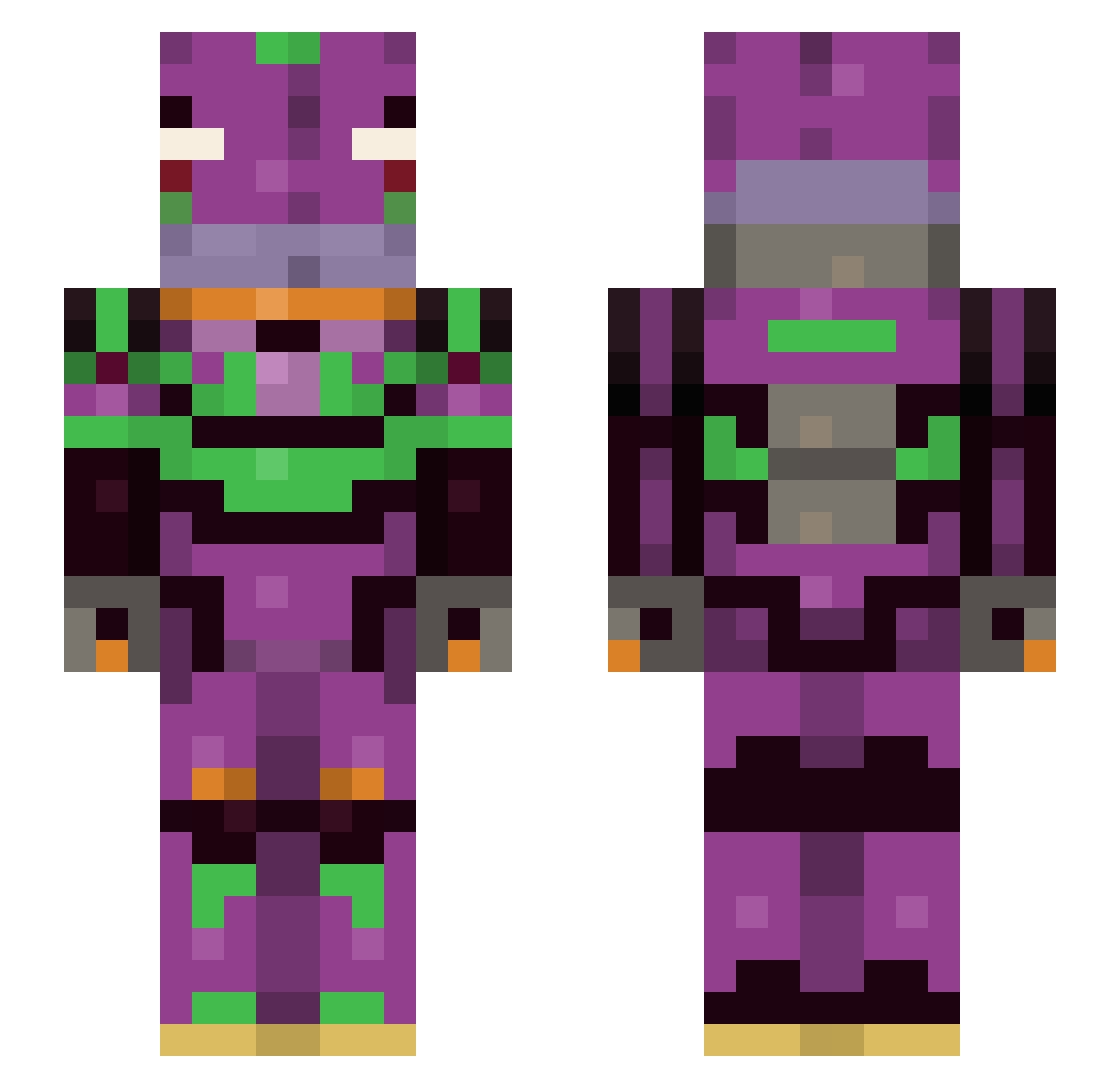 JoeFresh Minecraft skin, front and back view