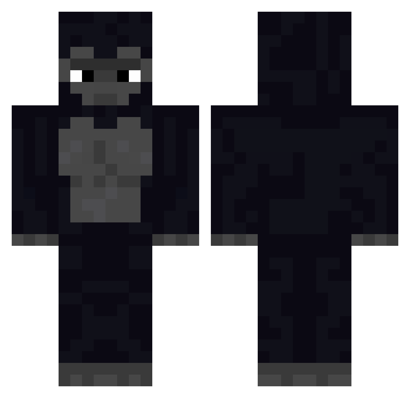 Relaid Minecraft skin, front and back view