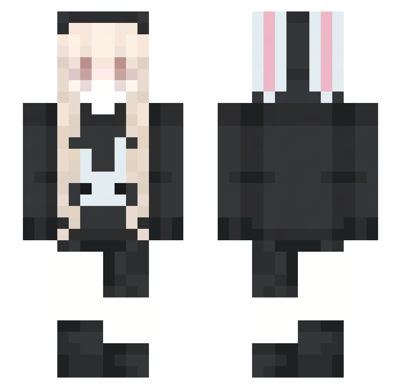 WhyHit Minecraft skin, front and back view