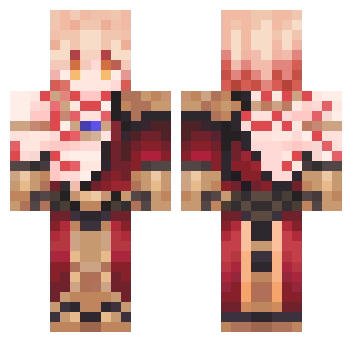 shockdexterity Minecraft skin, front and back view