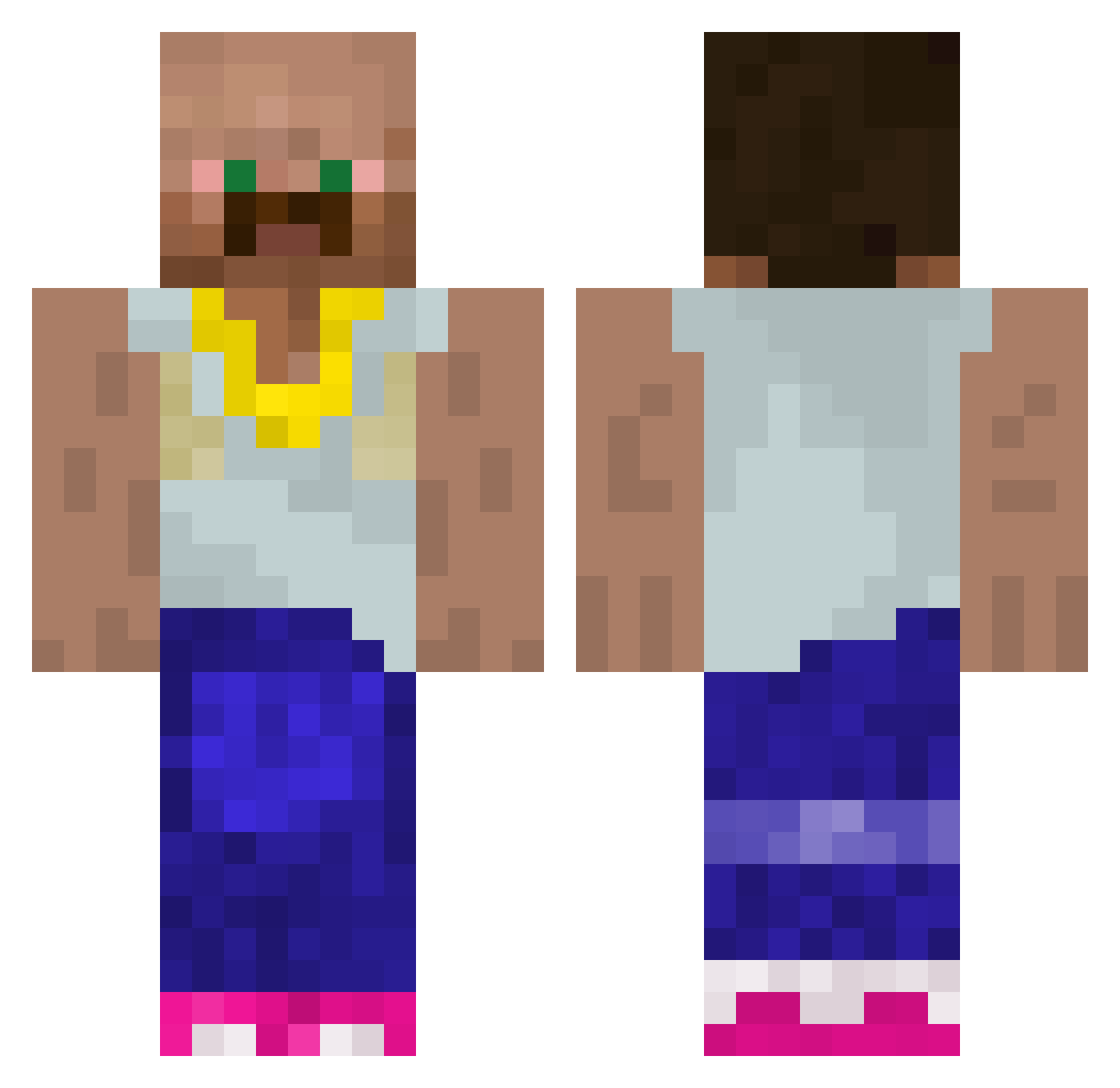 tehcram Minecraft skin, front and back view