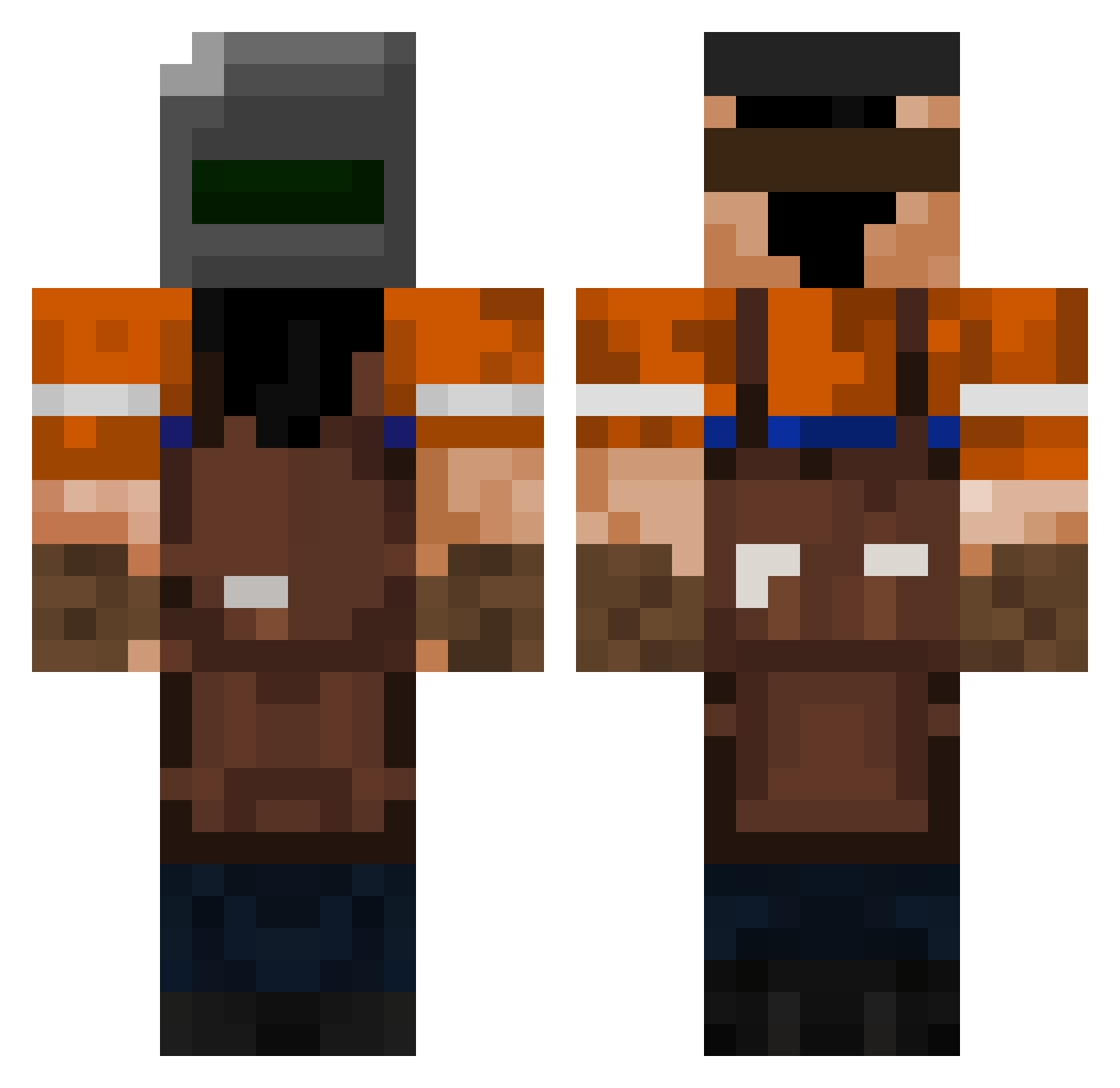 ONESPOOKYFEG Minecraft skin, front and back view