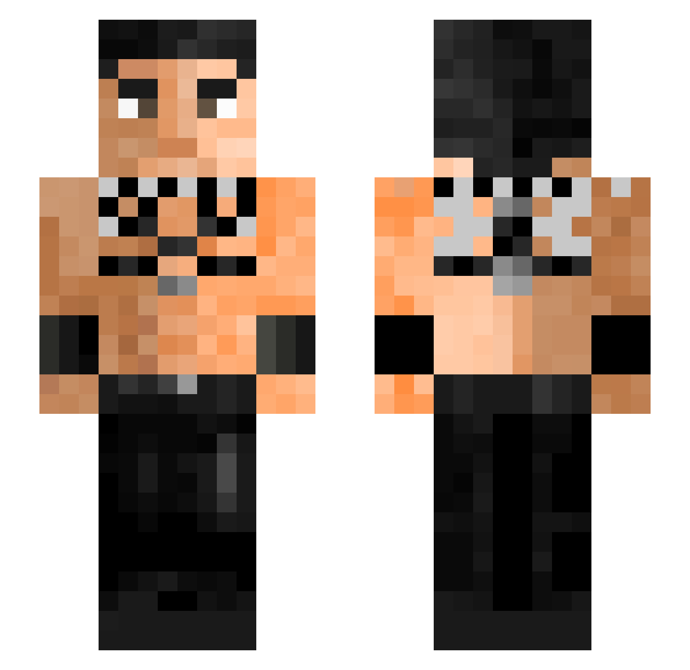 YukiJiaHao Minecraft skin, front and back view