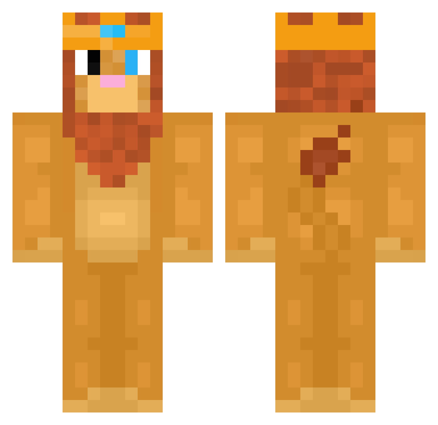 Lopes99 Minecraft skin, front and back view
