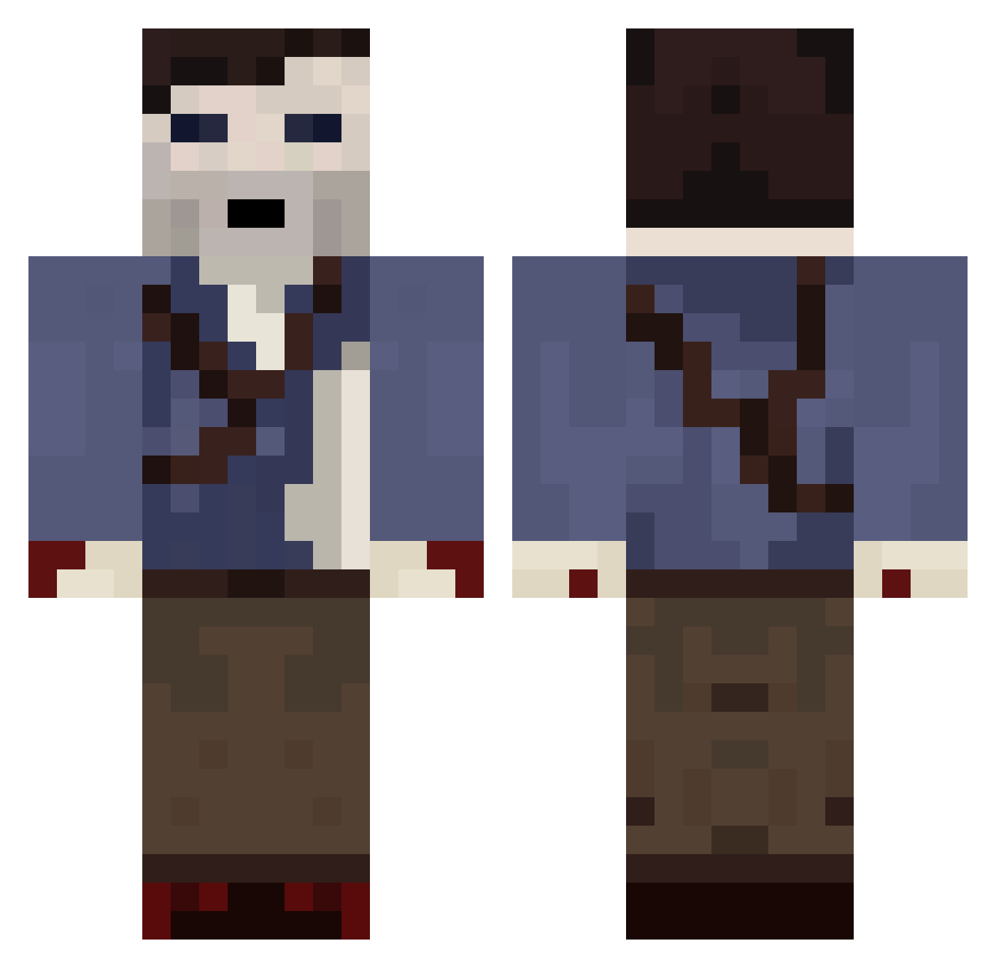 Polyphase Minecraft skin, front and back view