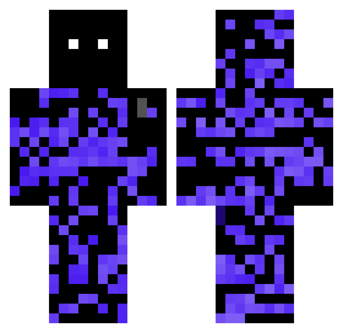 Sleepypup13 Minecraft skin, front and back view