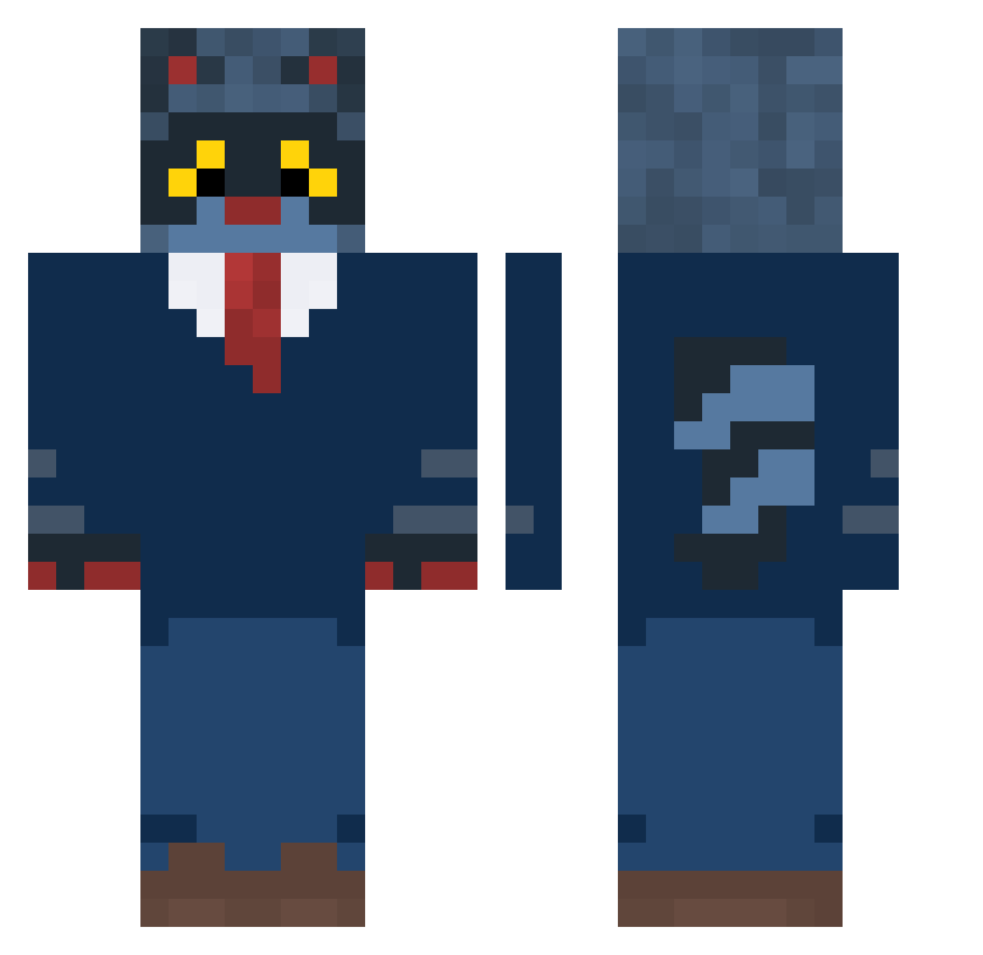 Aroogi Minecraft skin, front and back view