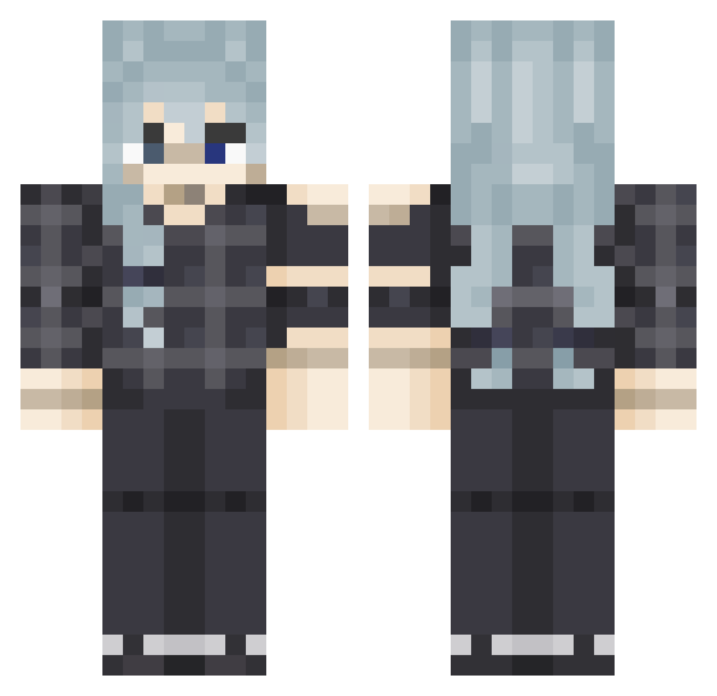 Foreignut Minecraft skin, front and back view
