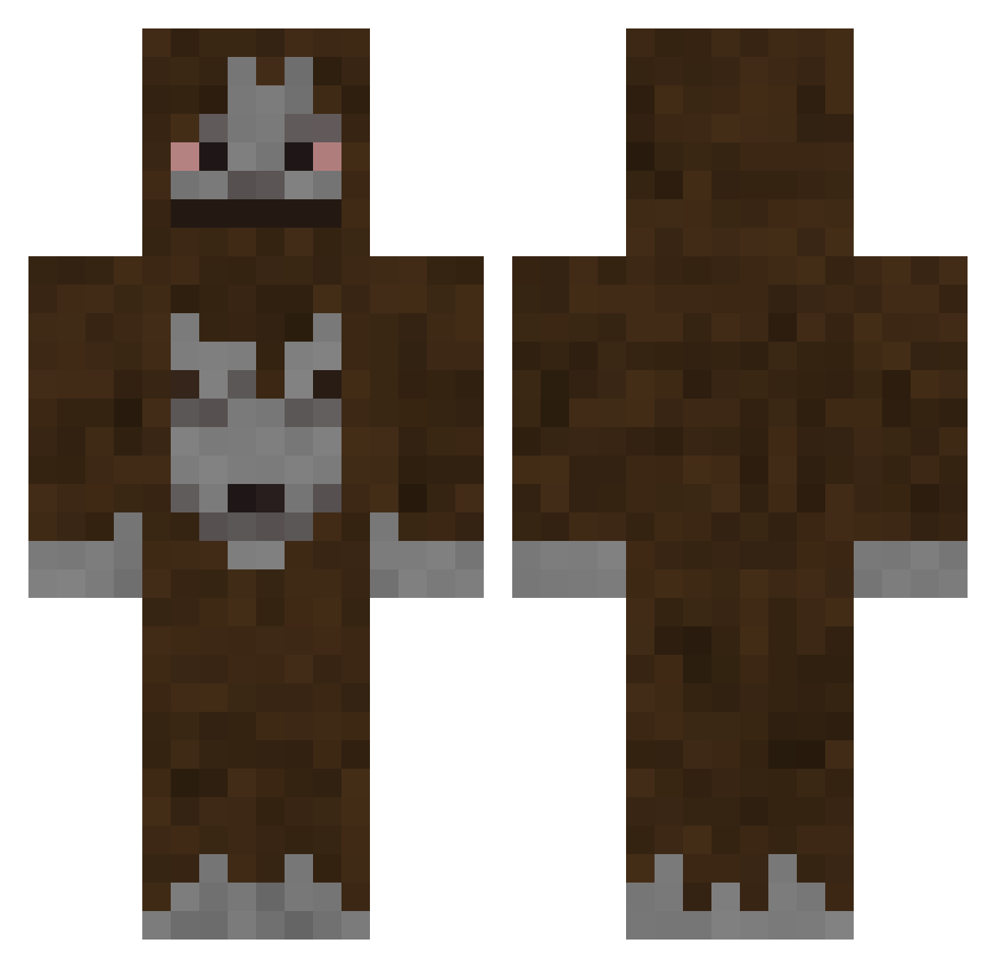 SillyWilly70 Minecraft skin, front and back view