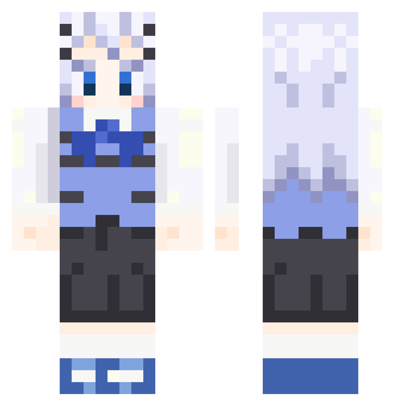 Chinokafu520 Minecraft skin, front and back view