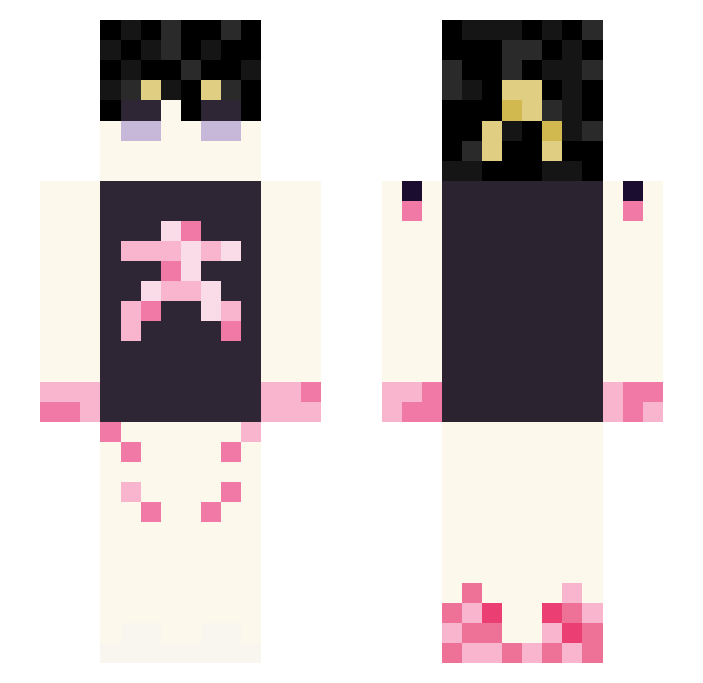 seetloveletter Minecraft skin, front and back view