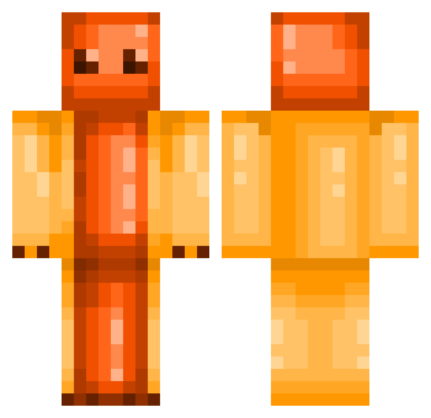 buh2 Minecraft skin, front and back view